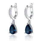 Fashion 925 Silver Drop Earrings for Women Blue Sapphire Jewelry A Pair/set