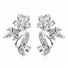 Pretty Stud Earrings Women 925 Silver Jewelry White Sapphire Jewelry A Pair/set