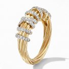 Elegant 18k Yellow Gold Plated Rings Women White Sapphire Jewelry Size 6-10