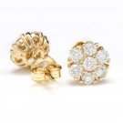 Gorgeous Women Stud Earrings 18k Yellow Gold Plated White Sapphire A Pair/set