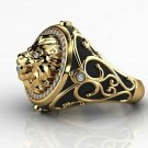 Fashion Lion Gift 18k Yellow Gold Plated Rings for Men Jewelry Rings Size 6-13
