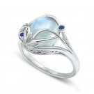 Elegant Women's Wedding Rings 925 Silver Jewelry Moonstone Ring Size 6-10
