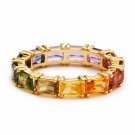 Fashion 18k Yellow Gold Plated Wedding Band Rings Cubic Zircon Ring Size 6-10