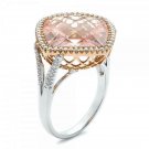 Luxury Women Rings Champagne Topaz 925 Silver Jewelry Wedding Ring Size 6-10