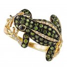 Gorgeous Frog 18k Yellow Gold Plated Rings Women Peridot Jewelry Size 6-10