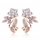 Gorgeous Stud Earrings Women 14k Rose Gold Plated White Sapphire Jewelry A Pair