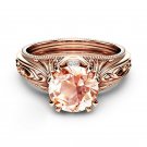 Gorgeous Round Cut Champagne Crystal Ring Rose Gold Filled Wedding Ring Size6-10