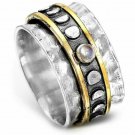 Fashion Two Tone 925 Silver Rings for Women Jewelry Moonstone Ring Size 6-10