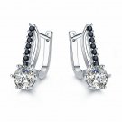 Gorgeous Stud Earrings for Women 925 Silver Jewelry White Sapphire A Pair/set