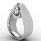Water Drop Women 925 Silver Rings White Sapphire Wedding Band Rings Size 6-10
