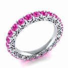 Elegant Woman Round Cut Ruby 925 Silver Wedding Party Ring Size 6-10