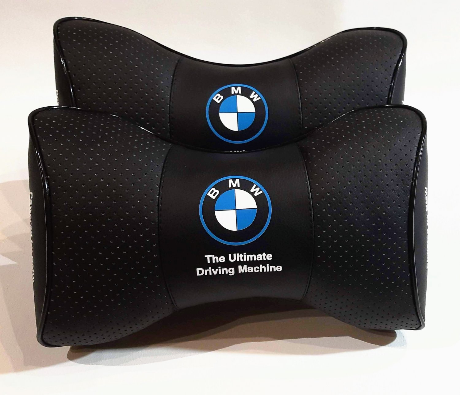 Car Rest 2units Neck Support Headrest Cushion with Logo BMW Leather