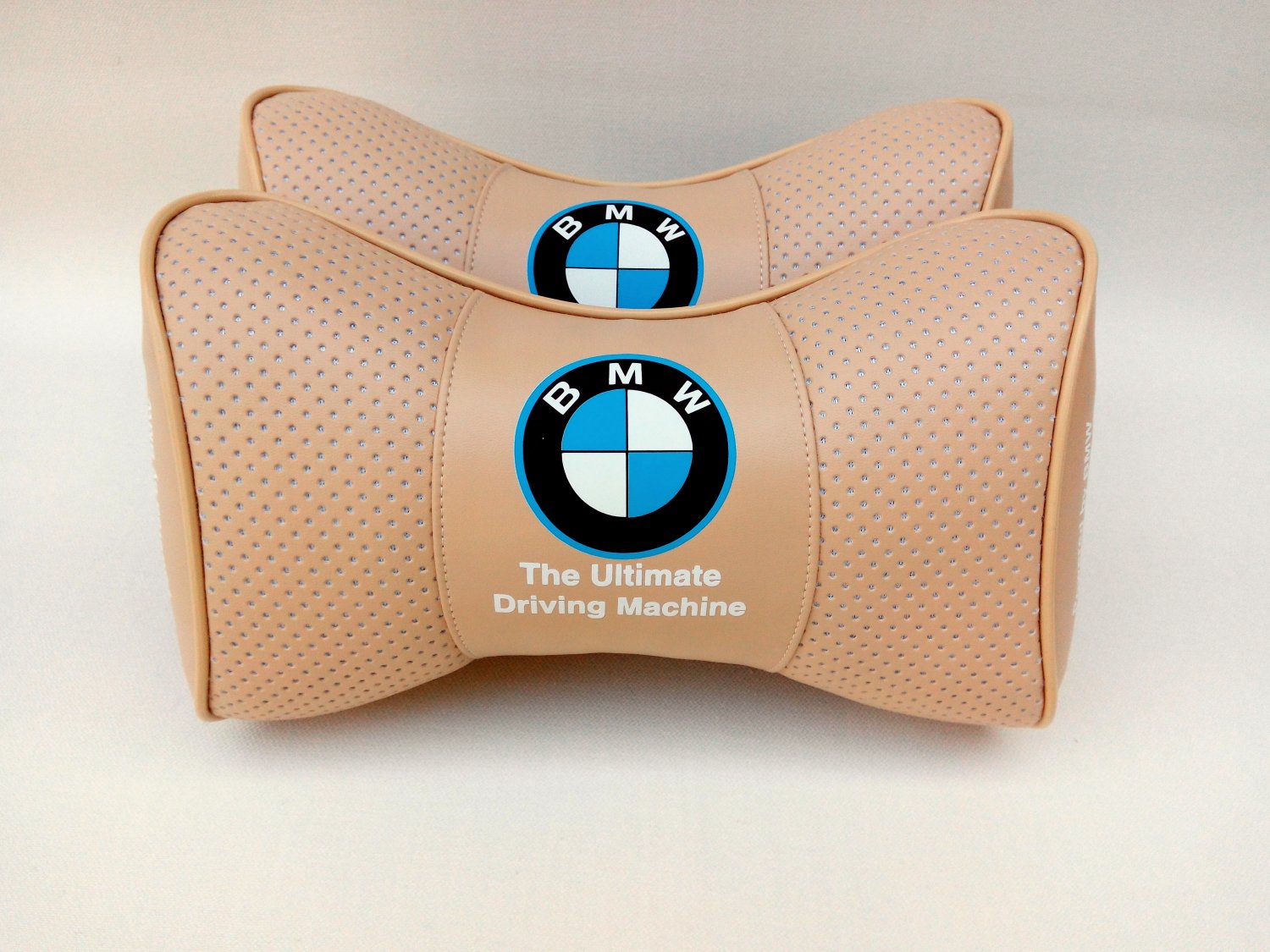 Car Rest 2units Neck Support Headrest Cushion with Logo BMW Leather