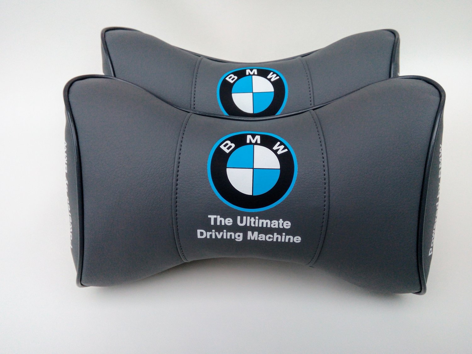 Car Rest 2units Neck Support Headrest Cushion with Logo BMW Leather