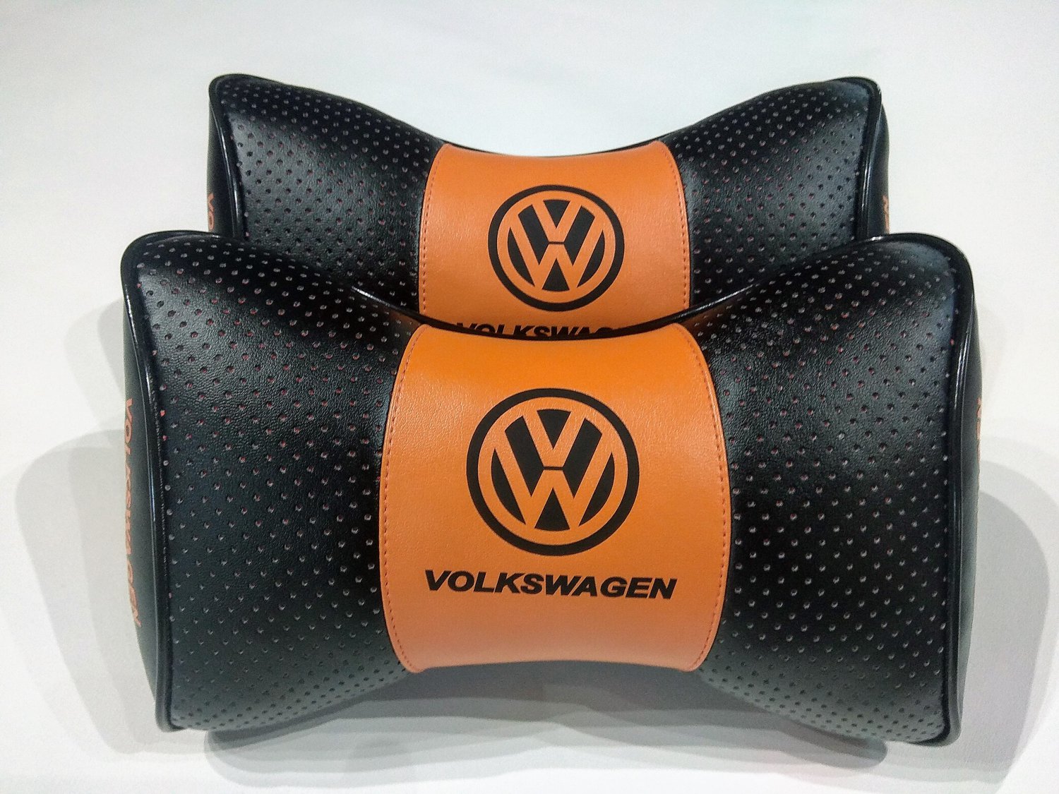 Auto Pillow Headrest 2pcs Neck Support Car Rest Volkswagen Models Logo