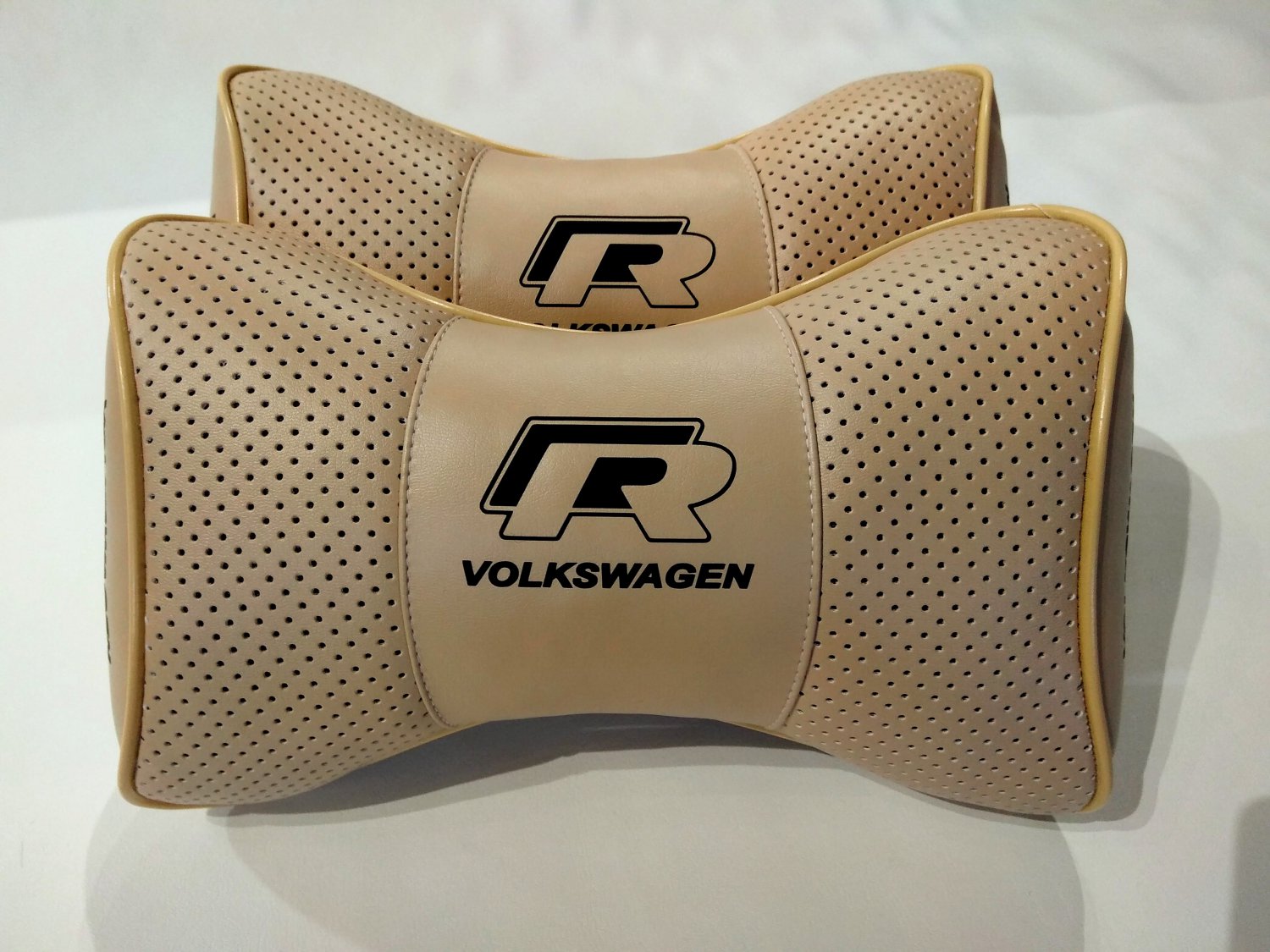 Auto Pillow Headrest 2pcs Neck Support Car Rest Volkswagen Models Logo