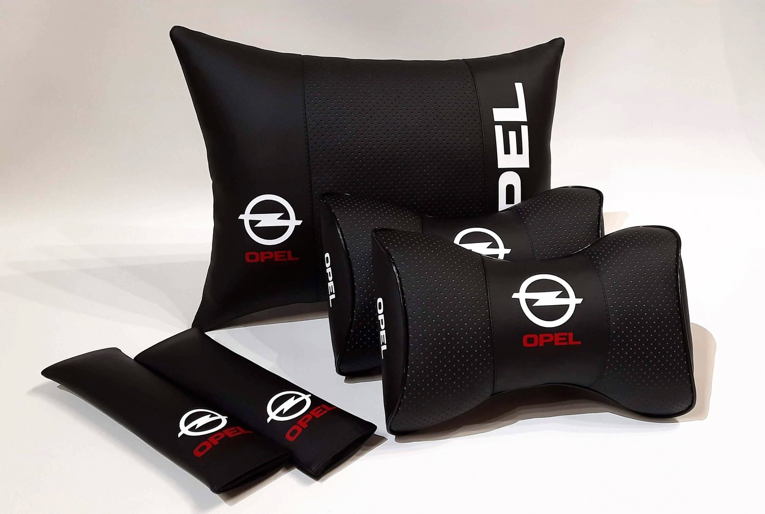 Auto Pillow 5units Headrest Back Rest Set Logo Opel Car Full Cover