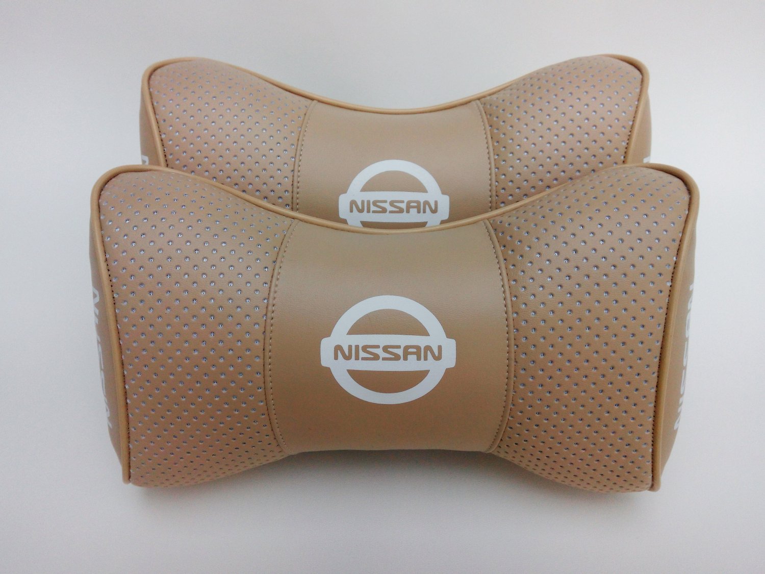 2pcs Auto Headrest NeckRest Pillow Logo Nissan Comfortable Cushion Pad