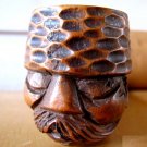 Vintage Hand Carved Mustached Male Face European Pipe From Hungary