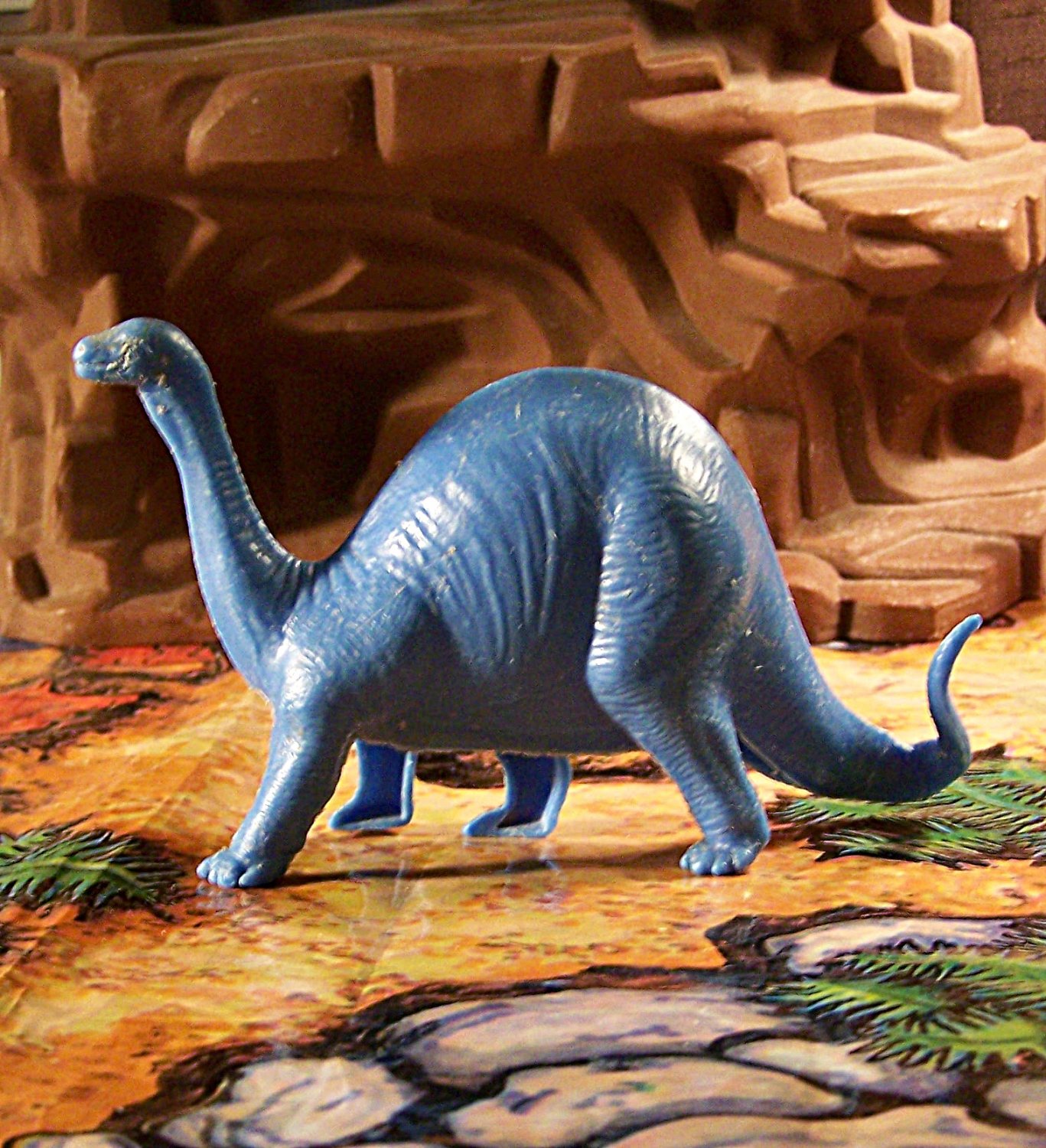 Ajax/Tootsietoy Mighty Monsters 5" Brontosaurus Dinosaur Blue (6-11-21)