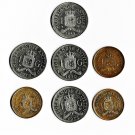 Antilles 1 Guldens 1970s, '80s, '90s, 7 pcs. All Different (8-19-21)