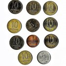 Argentina (1992 Reform), 1990s-2000s Denomination Mix, 11 pcs. All Different (9-19-21)