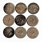 Australia, 1 Penny, 9 pcs. All Different (12-12-19) Lot ALP-002