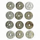 Belgium 1905-1939 5 Centimes, Dutch & French Versions,12 All Different (8-30-21)