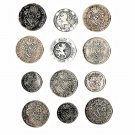 Belgium Mixed Denominations, 1861-1899, 12 pcs. 11 diff. (8-30-21)