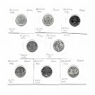 Belgium WWII 1941-44 1 Francs, French & Dutch Versions 8 All Different (8-31-21)