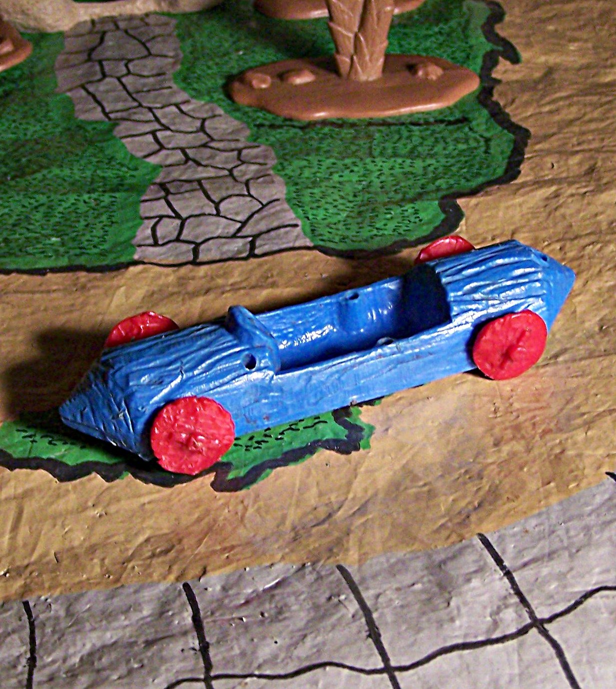 Marx 1961* Flintstones Playset - Barney Rubble Car, Blue (9-15-21)