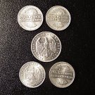 Germany Weimar Republic 1920s 50 Pfennig, 200, 500 Marks, 5 diff.