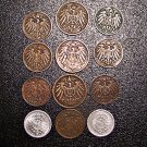 Germany Empire Early 1900s 5 and 2 Pfennig 12 all different pcs,