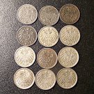 Germany Empire 1900-1919, 5 Pfennig, 12 all different pcs,