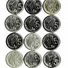 Cayman Islands 5 Cents, 1970s-2000s 12 pcs. All Different (12-04-21)