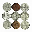 Columbia 1 & 2 Pesos 1970s-1980, 9 pcs. all diff.  (12-10-21)