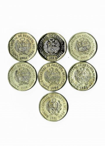 Peru 1 Sol 1990s, 2000s 7 diff. pcs (12-20-21)