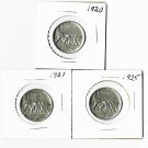 Italy 50 Centesimi, 1920, 1921, 1925, 3 diff. pcs. (12-29-21)