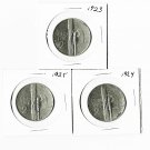 Italy 2 Lira, 1923 1924, 1925, 3 diff. pcs. (12-29-21)