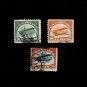 C1. C2, C3 1918 6, 16, 24 Cents Curtiss Jenny Air Mail/Airmail Set of 3, Used (2-3-22 #C1-3-S001)