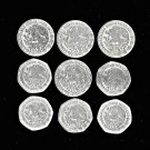 Mexico 1970s-1980s  5 & 10 Pesos, 9 Pcs. All Different, Circulated (5-26-22)