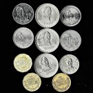 Mexico Multi-Decade & Denomination Mix, 11 Pcs. All Different, Circulated (5-26-22)