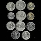 Mexico Pesos Mix, 1980s-1992 11 Pcs. All Different Circulated (5-26-22)