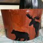 Hand painted cypress knee candle holder