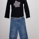 sale Lipstik Hounds Tooth tee and jeans set girls size 4