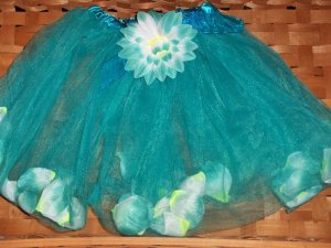 Turquoise Blue Flower Filled Tutu