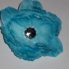 Turquoise Blue Peony Flower Hair Clip