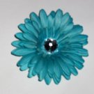 Turquoise Blue 4 inch gerbera daisy hair clip