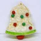 Vintage blow mold Christmas ornament popcorn white bell early soft plastic