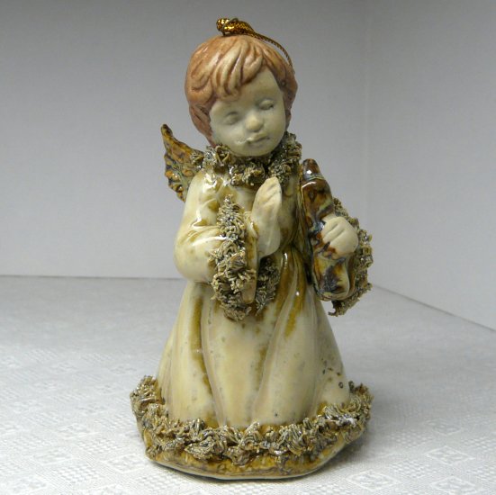 Christmas Ornament Angel Rustic Pottery Handmade